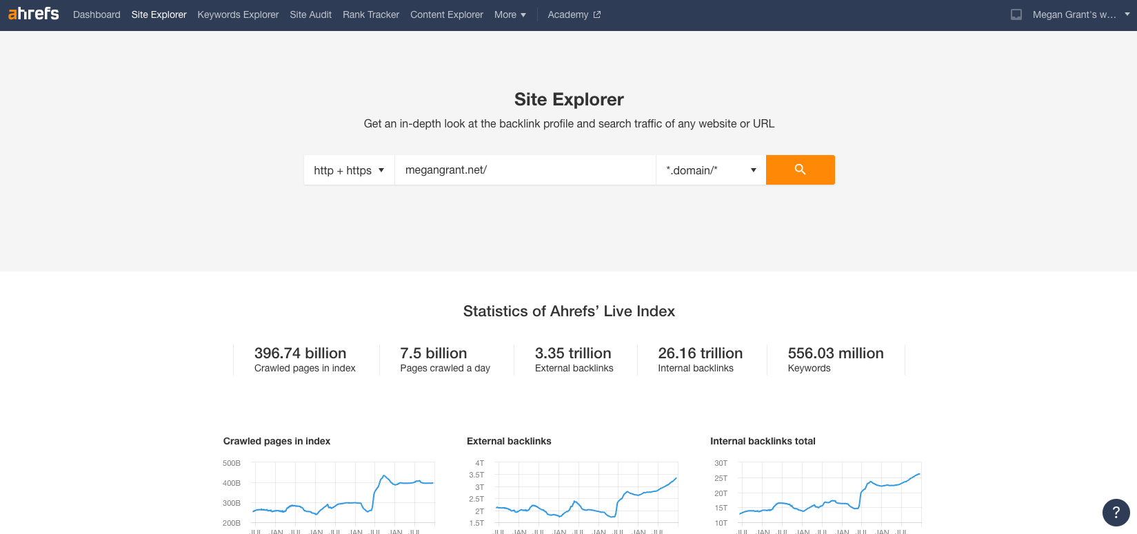 Site Explorer in Ahrefs